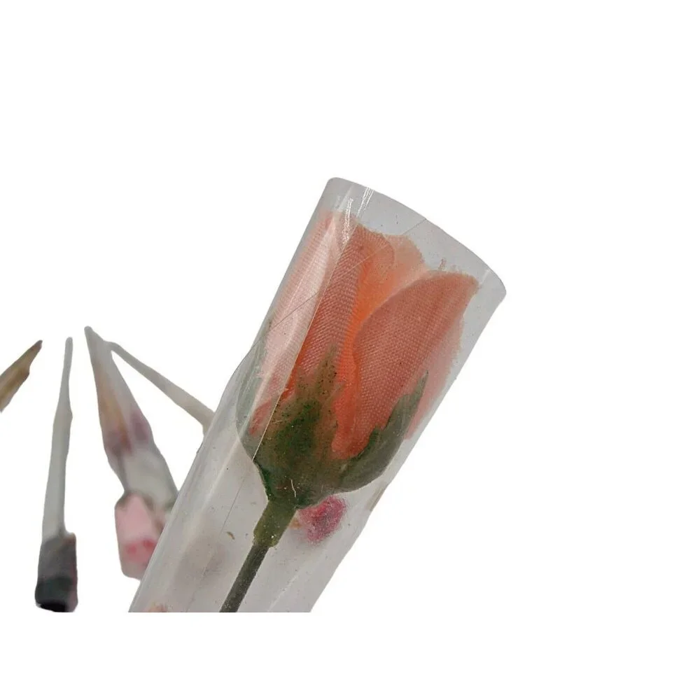Lot 9 Single Stem Artificial Mini Roses Bouquet Single Wrapped Flowers Crafts